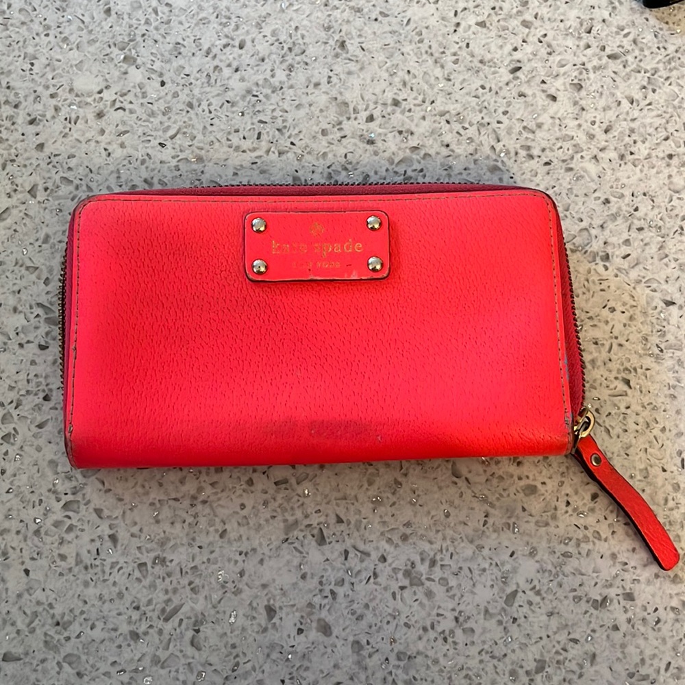 Coral pink Kate Spade wallet